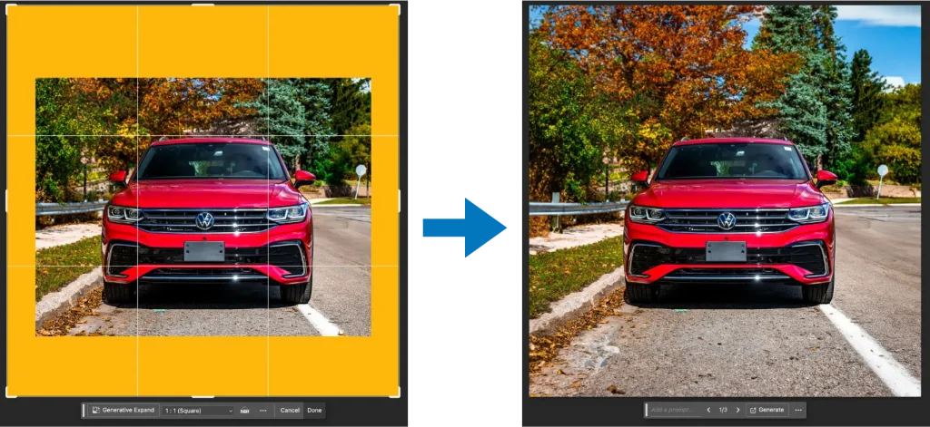 AI Tools - Expand photo background with Photoshop's Generative Fill